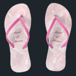 Poppy Petals Wedding Maid of Honour Flip Flops<br><div class="desc">These lovely pink poppy petal pattern Maid of Honour wedding flip flops create a soft,  delicate mood for the festive occasion ahead.   All text can be customised for your special event.</div>