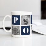 POPPY Photo Collage Coffee Mug<br><div class="desc">Customise this cute modern mug design to celebrate your favourite grandfather this Father's Day,  Christmas or birthday! Design features alternating squares of photos and deep navy blue letter blocks spelling "POPPY" in modern serif lettering. Add five of your favourite square photos (perfect for Instagram!) using the templates provided.</div>