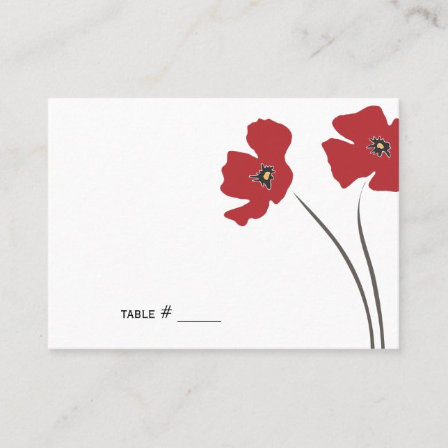 Poppy Place Cards { Flat } (Front)
