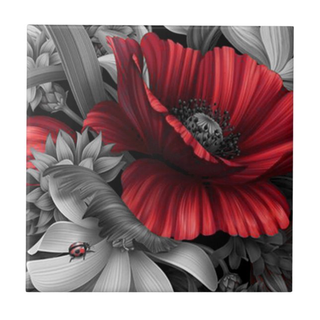 Poppy Pops Ceramic Tile (Front)