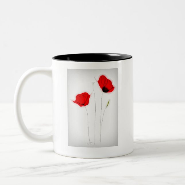 POPPY POSTER Two-Tone COFFEE MUG (Left)