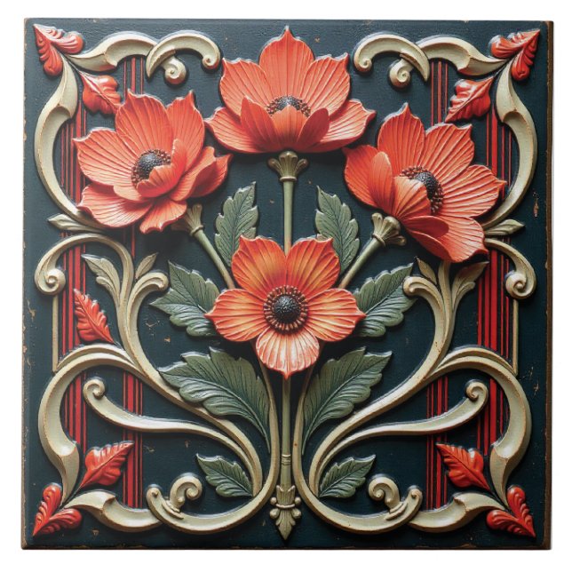 Poppy Protege Ceramic Tile (Front)