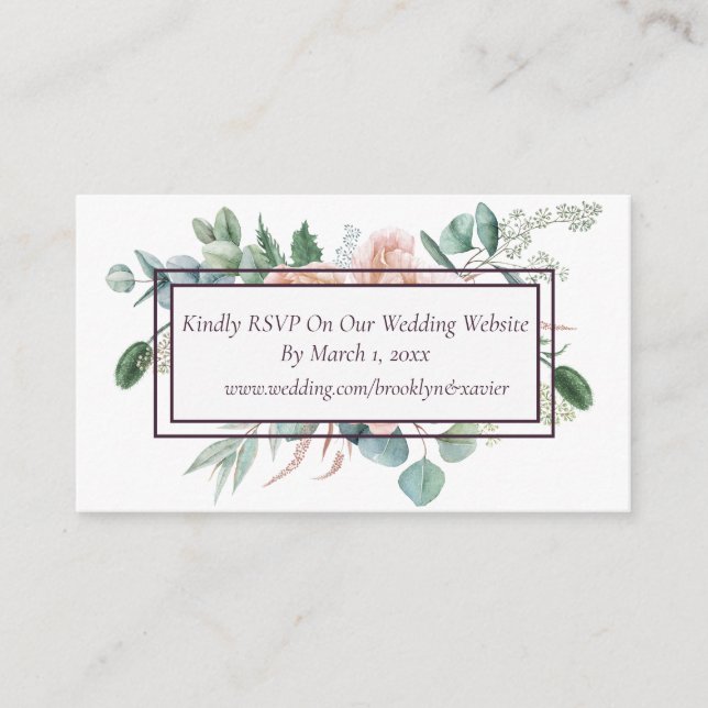 Poppy Radiance Online Wedding Response/RSVP Enclosure Card (Front)