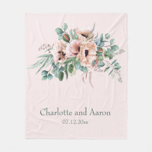 Poppy Radiance Personalised Wedding Fleece Blanket