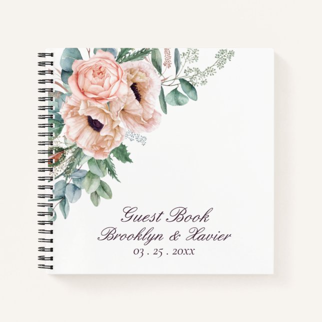 Poppy Radiance Wedding Guest Book (Front)