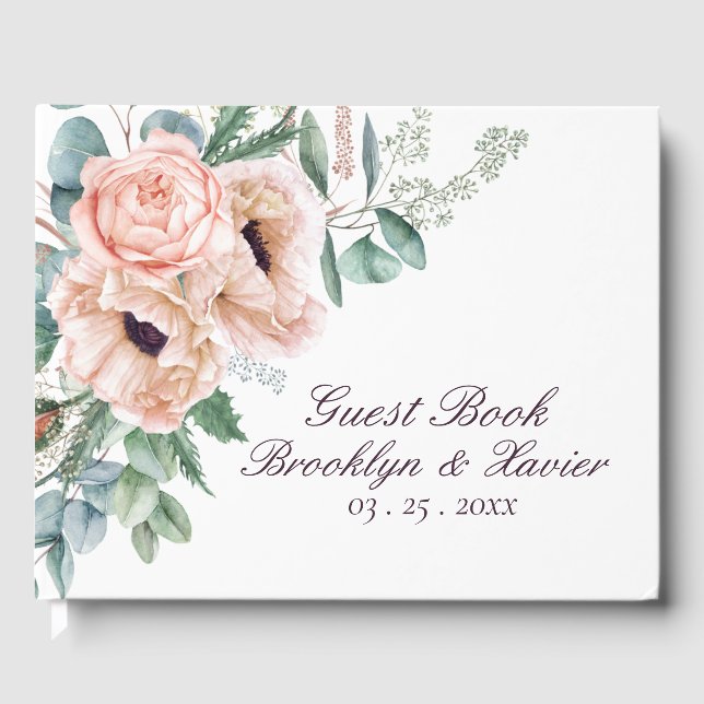 Poppy Radiance Wedding Guest Book (Front)
