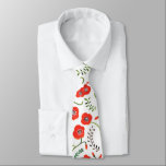 Poppy red floral wedding tie<br><div class="desc">Red poppies modern floral wedding tie for groom or groomsmen.</div>