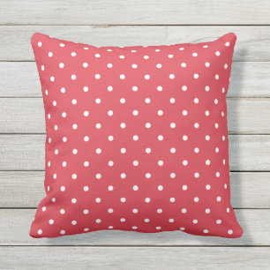Poppy Red Outdoor Pillows - Polka Dot