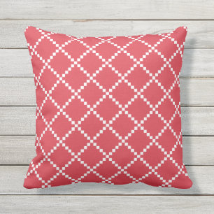 Poppy Red Outdoor Pillows Scandinavian Pattern