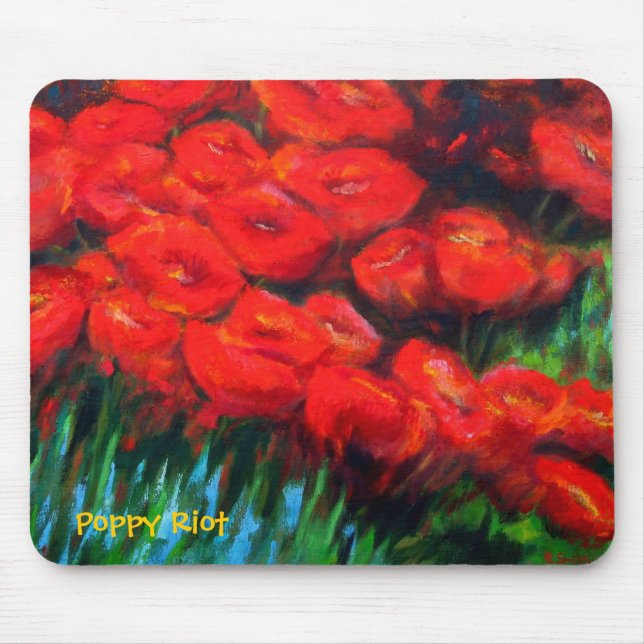Poppy Riot Mouse Pad (Front)
