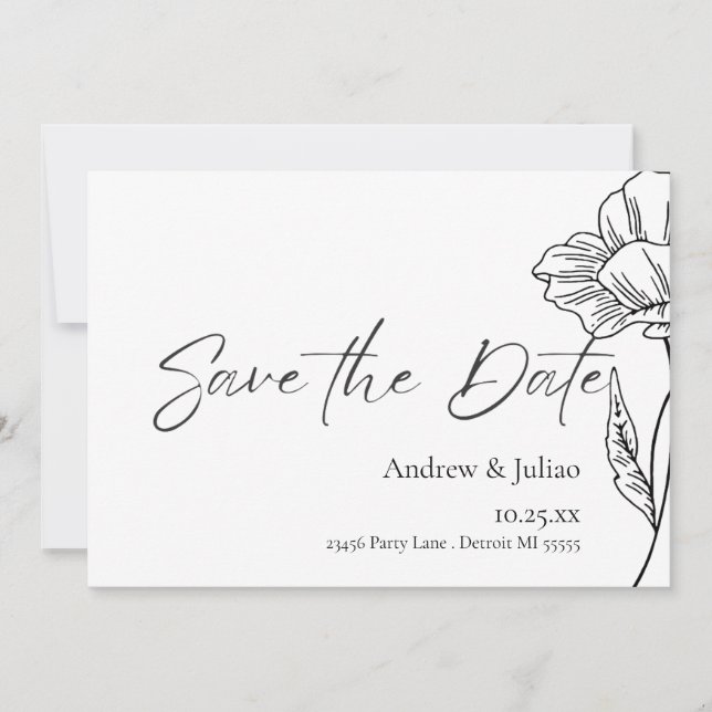 Poppy  save the date (Front)