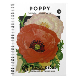Poppy Seed Packet Label Notebook