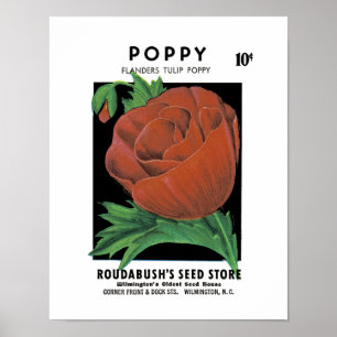 Poppy Seed Packet Label Poster