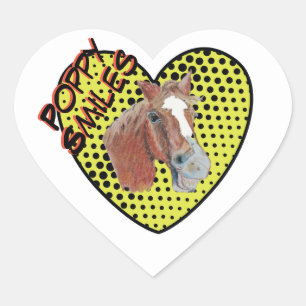 poppy smiles comic style heart sticker
