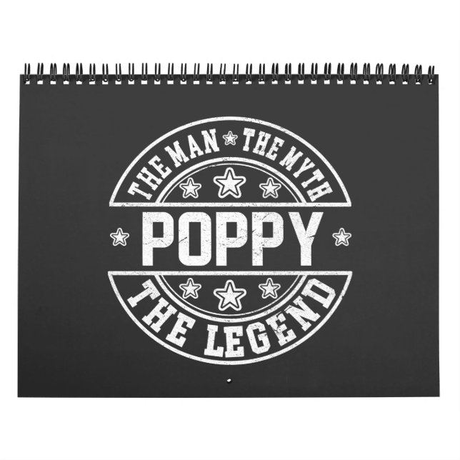 Poppy The Man The Myth The Legend Father's Day Calendar (Cover)