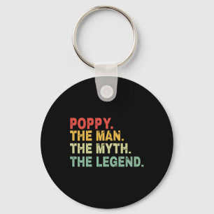 Poppy The Man The Myth The Legend Fathers Day Gift Key Ring