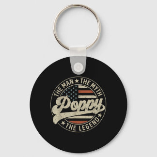 Poppy The One And Only The Legend Flag Fathers Day Key Ring