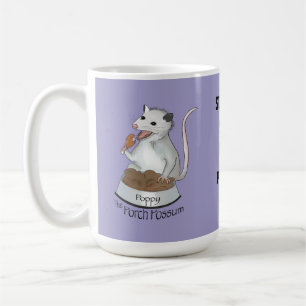 Poppy The Porch Possum Coffee Mug, Purple Coffee Mug