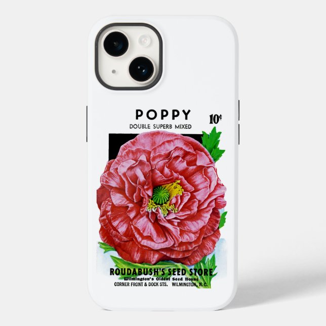 Poppy Vintage Seed Packet Case-Mate iPhone Case (Back)