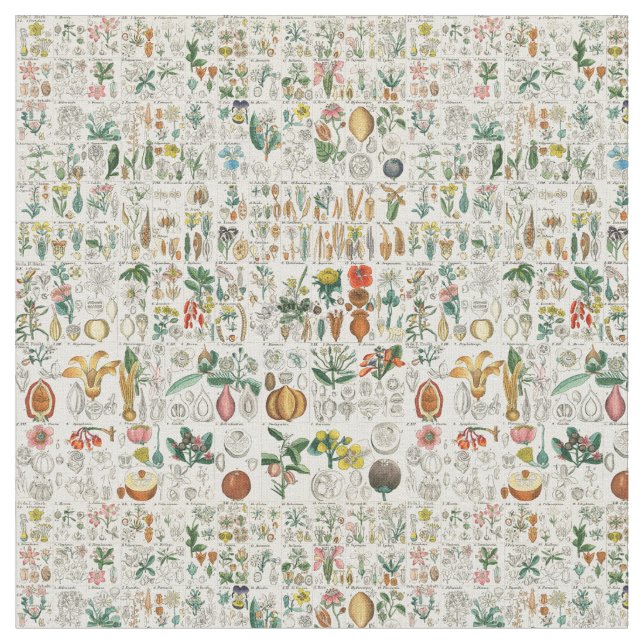 Poppy, Violet Plant Classifications Fabric (Close Up)