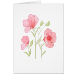 Poppy Watercolor Print Greeting Card