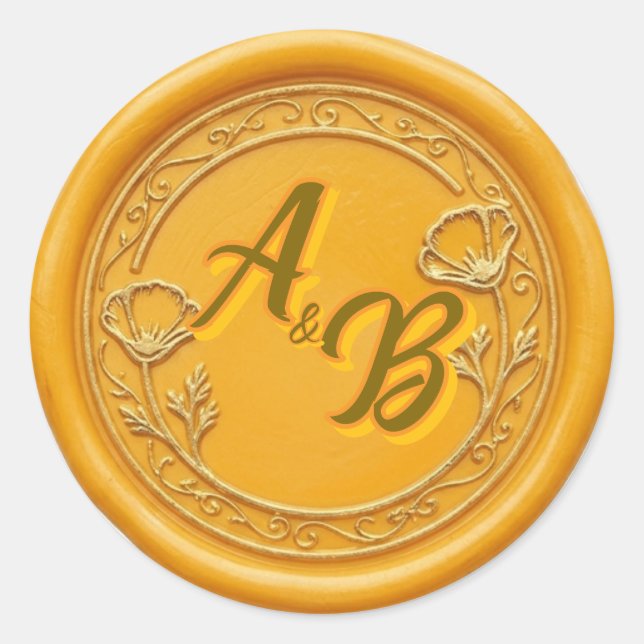 Poppy Wedding Wax Seal (Front)