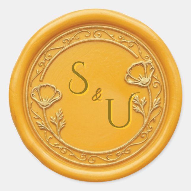 Poppy Wedding Wax Seal (Front)