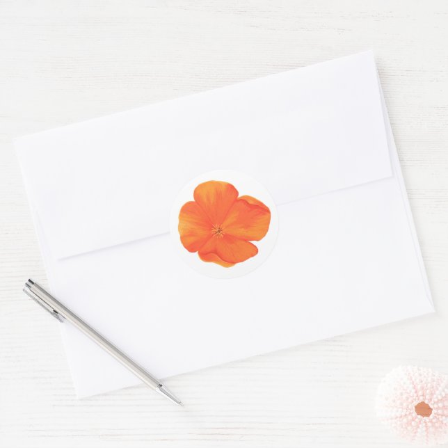 Poppy Wildflower Orange Sticker (Envelope)