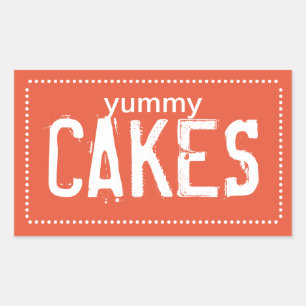 Poppy Yummy Cakes Rectangular Sticker