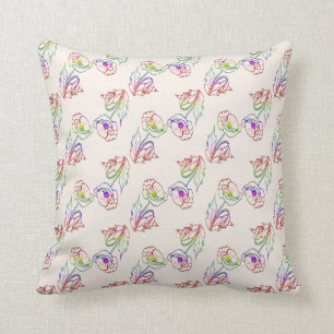 Poppyes floral pattern. Poppy. Cushion