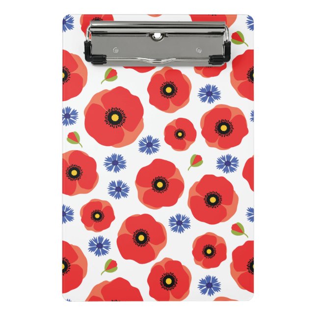 Poppys And Cornflowers Pattern Mini Clipboard (Front)