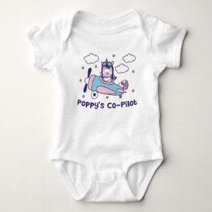 Poppy's Co-Pilot - Unicorn Aeroplane Baby Bodysuit