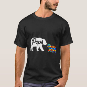 Pops Bear Autism Awareness Love Support Family Aut T-Shirt