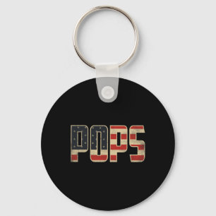 Pops Bold Patriotic American Flag Father’s Day Pop Key Ring