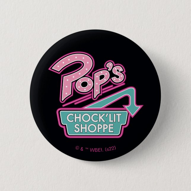 Pop's Chock'Lit Shoppe Pink Logo 6 Cm Round Badge (Front)