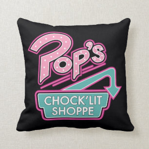 Pop's Chock'Lit Shoppe Pink Logo Cushion