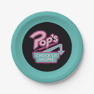 Pop's Chock'Lit Shoppe Pink Logo Paper Plate