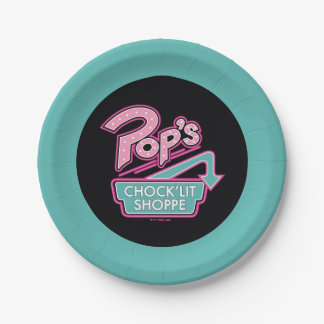Pop's Chock'Lit Shoppe Pink Logo Paper Plate