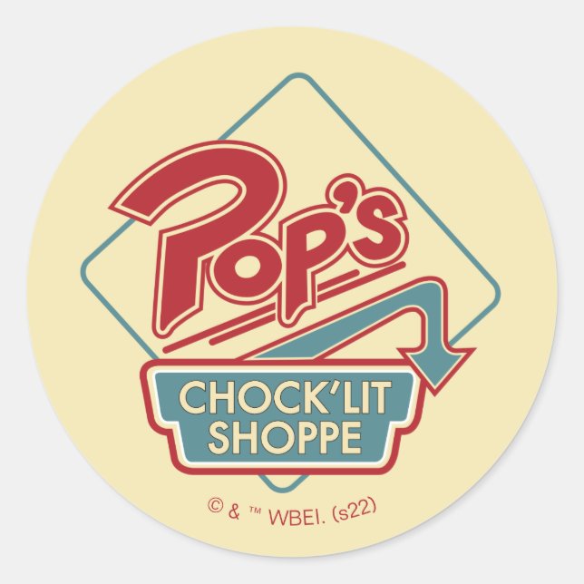 Pop's Chock'Lit Shoppe Red Logo Classic Round Sticker (Front)