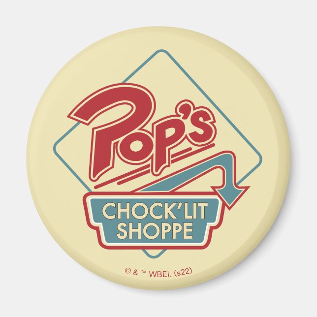 Pop's Chock'Lit Shoppe Red Logo Magnet (Front)