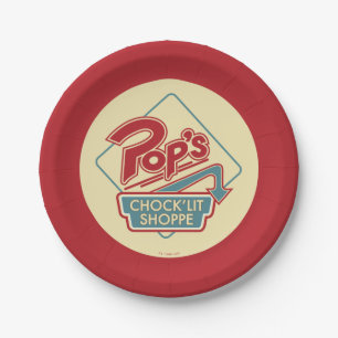 Pop's Chock'Lit Shoppe Red Logo Paper Plate