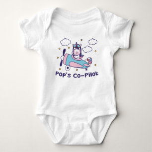 Pop's Co-Pilot - Unicorn Aeroplane Baby Bodysuit