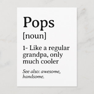 Pops Definition Funny Quote Design Postcard