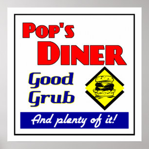 Pop's Diner Retro Restaurant Print