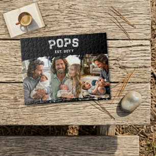 Pops Est Year 3 Photo Keepsake Varsity Style Jigsaw Puzzle