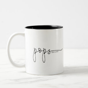 Pops Established   Grandpa Gift Two-Tone Coffee Mug