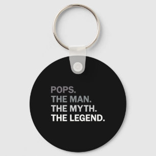 Pops Man Myth Legend Grandpa Fathers Day Birthday Key Ring