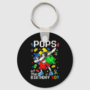 Pops of the bday boy autism awareness puzzle piece key ring