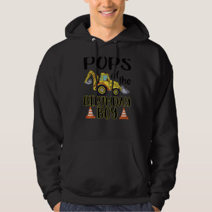 Pops of The Birthday for Boy Excavator Constructio Hoodie