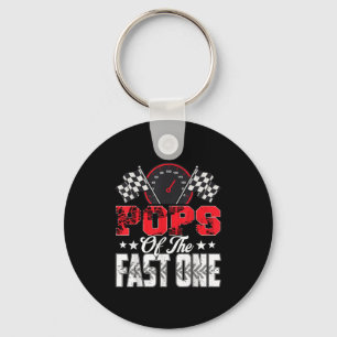 Pops Of The Fast One Birthday 1st Race Car Family Key Ring